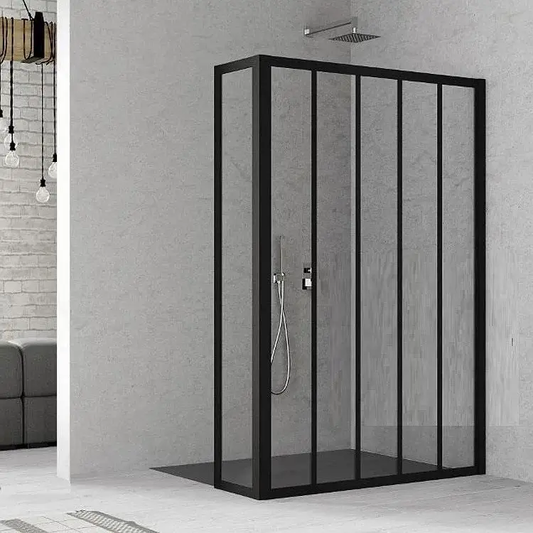 
Bathroom Freestanding Frameless 10mm Sliding Glass Hanging Rollers Walk-in Shower Door 