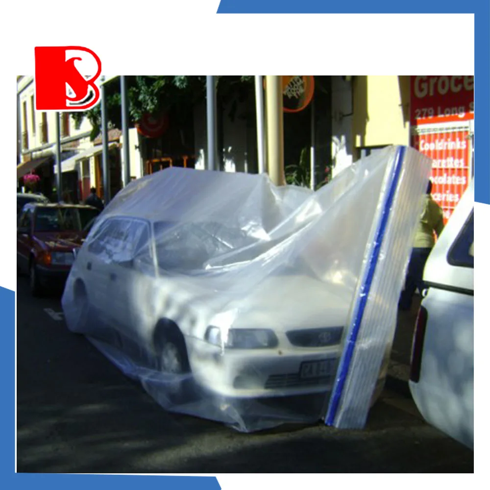 
Baosheng tarpaulin manufacturer customize flood proof pe tarpaulin clear plastic car bag cover 