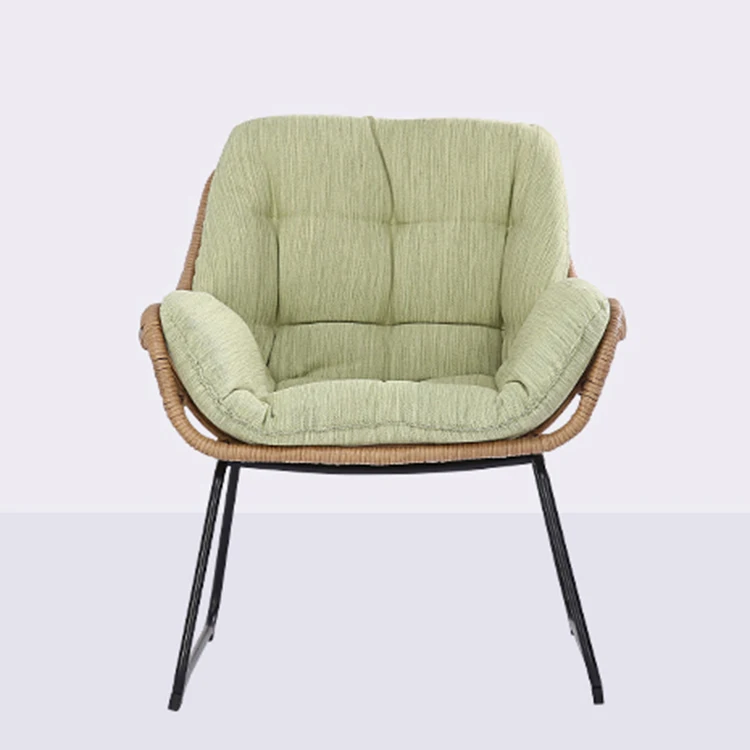 Modern Outdoor Leisure Glass Table Chair Garden Furniture Rattan Sofa Chair Set