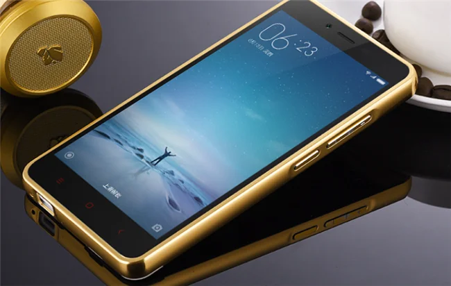 Gold Plated Metal Acrylic Aluminum Mirror Back Bumper Cell Phone Cover Case For iPhone For Samsung Galaxy S4 S5