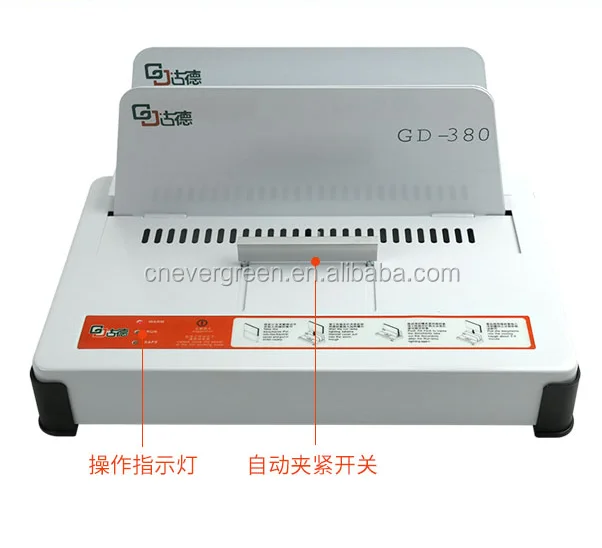 office use easy operation file,document thermal binder 380 for PVC Cover, paper cover
