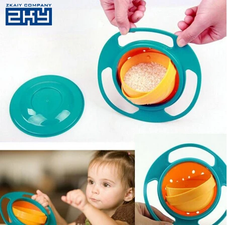 Универсальный 360 градусов Детские неразливающиеся чаша, кормление тренировки повернуть детская водостойкая формочка, пищевая промышленность вращающаяся чаша