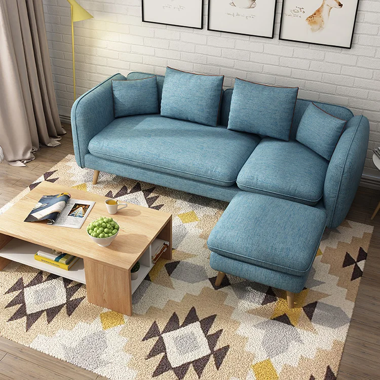 Simple Living Room 3 Seater Sofa  Modern Sofa Cum Bed Sectional Fabric Sofa