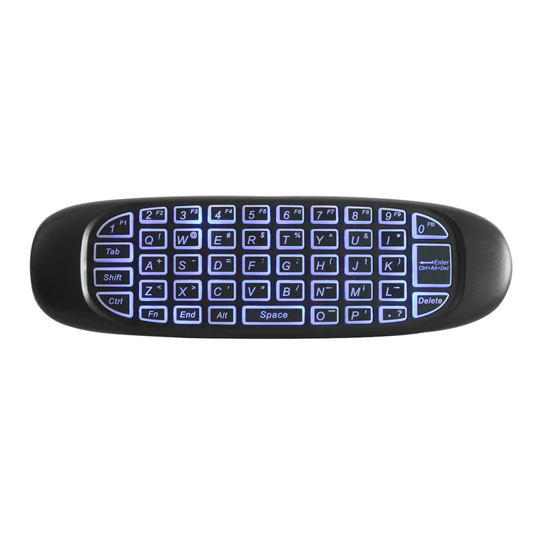 Shenzhen IMO c120 Back Light Air MouseWireless Android Remote 2.4G Doule-sided Keyboard 3D Somatic for PC Android TV Box Tablet