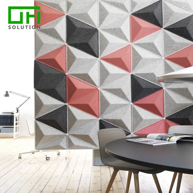 Звукопоглощающий материал с защитой от шума, 3D ПЭТ фетровые звуковые панели, акустические панели из полиэстера