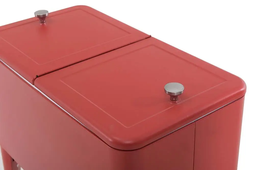 
60 Quart Picnic Cooler Ice Chest Cooler Cart Mini Ice Beer Freezer 