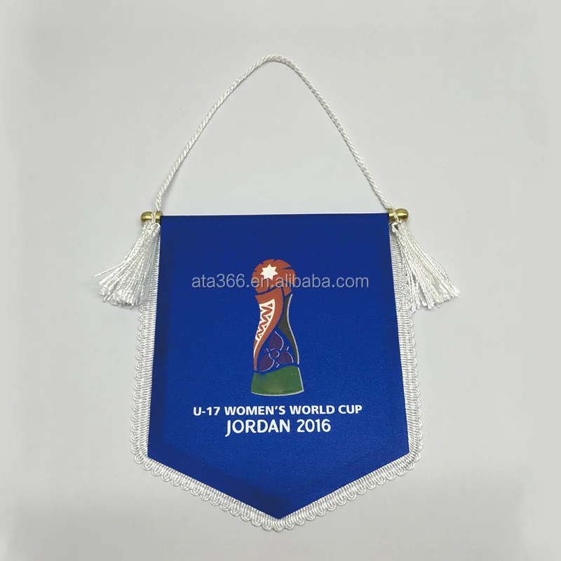 Custom Sublimation Football Pennant  mini Soccer Team Pennant Flag Metal Plastic Stick Pennant Sportswear