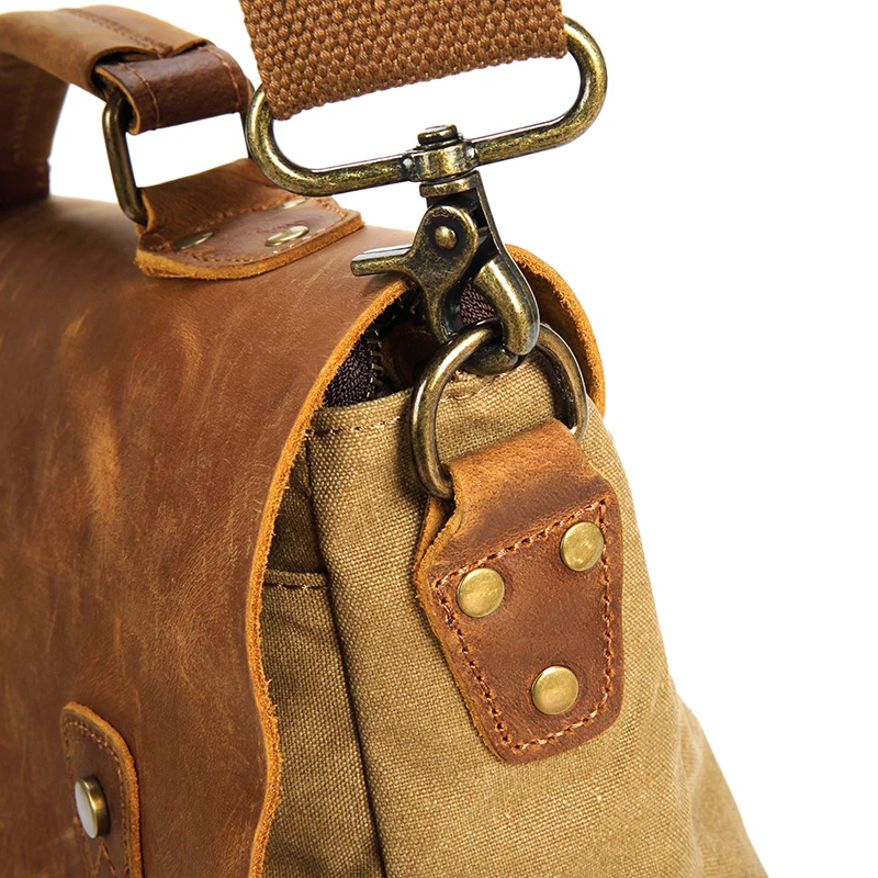 
Wholesale Vintage Canvas Casual Business Messenger Bags Custom Logo Laptop Handbags For Men 