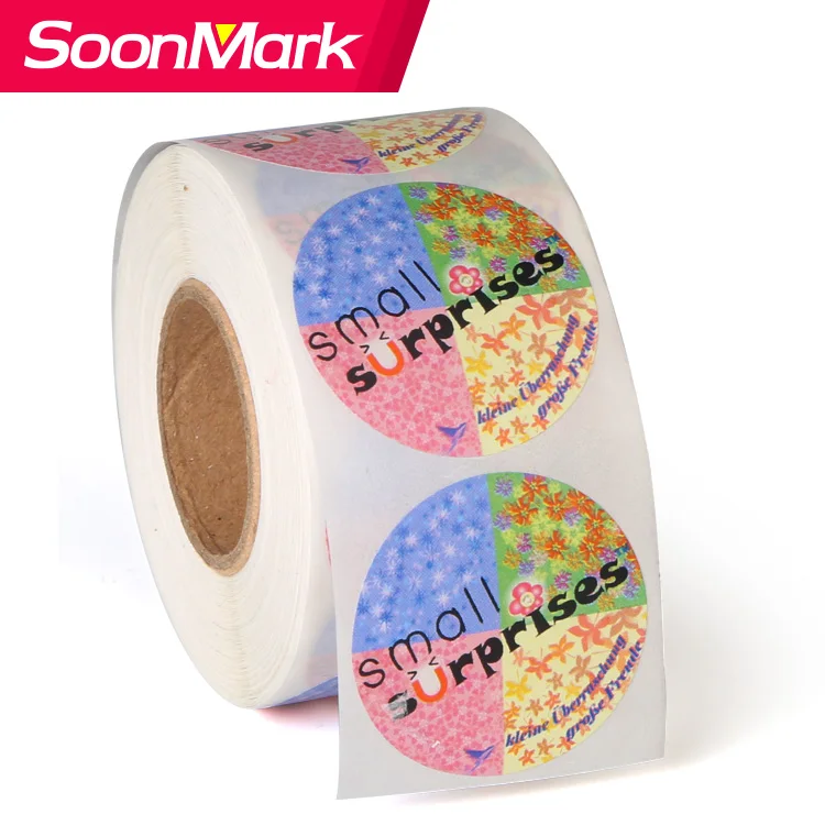 Custom self adhesive printing food sticker label round, Adhesive circular label sticker, circle Label roll sticker