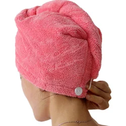 Amazon New product Quick dry Thick head towel wrap hair drier hat long hair shower cap high-absorbent cheap head towel