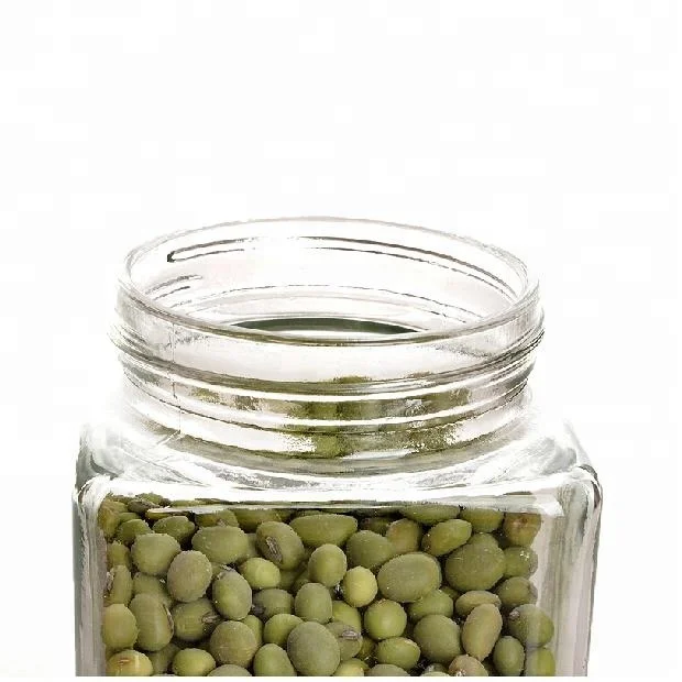4 sizes square glass jar with screw top window lid