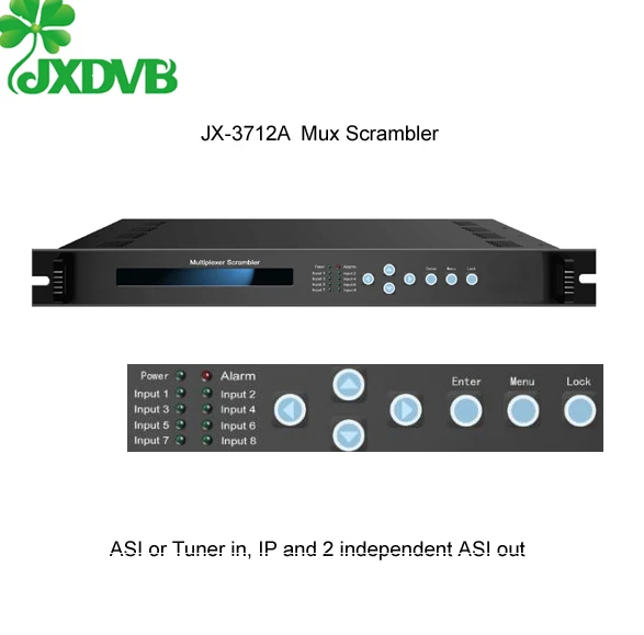 Digital TV 8 Channel ASI to IP Multiplexer Scrambler