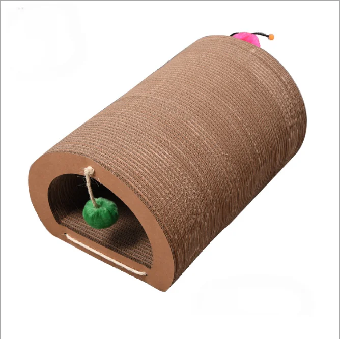 fantastic design customized color cardboard cat scratcher toy pet scratcher with a hang toy