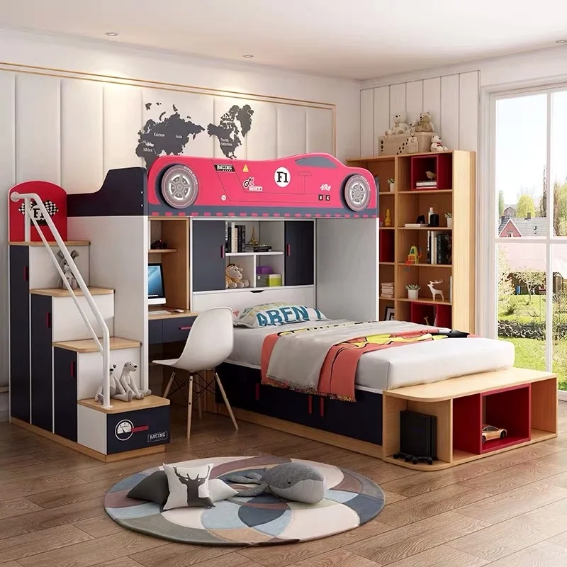 
car bed modern kids bed with desk wardrobe bedroom furniture bunk bed 103 