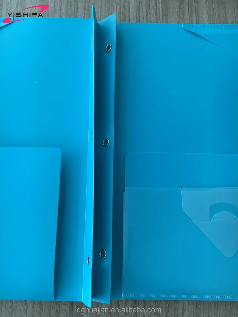 OEM factory custom printed A4 size 3 prongs pocket clear pp plastic decorate folders