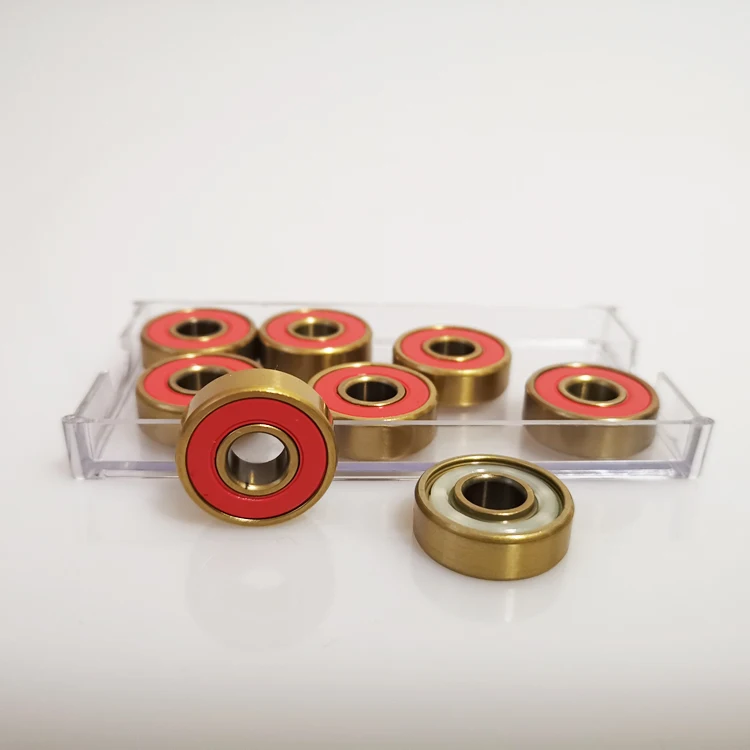 Skateboard Bearing Golden Titanium Coated Skate Bearings with Removable Shields