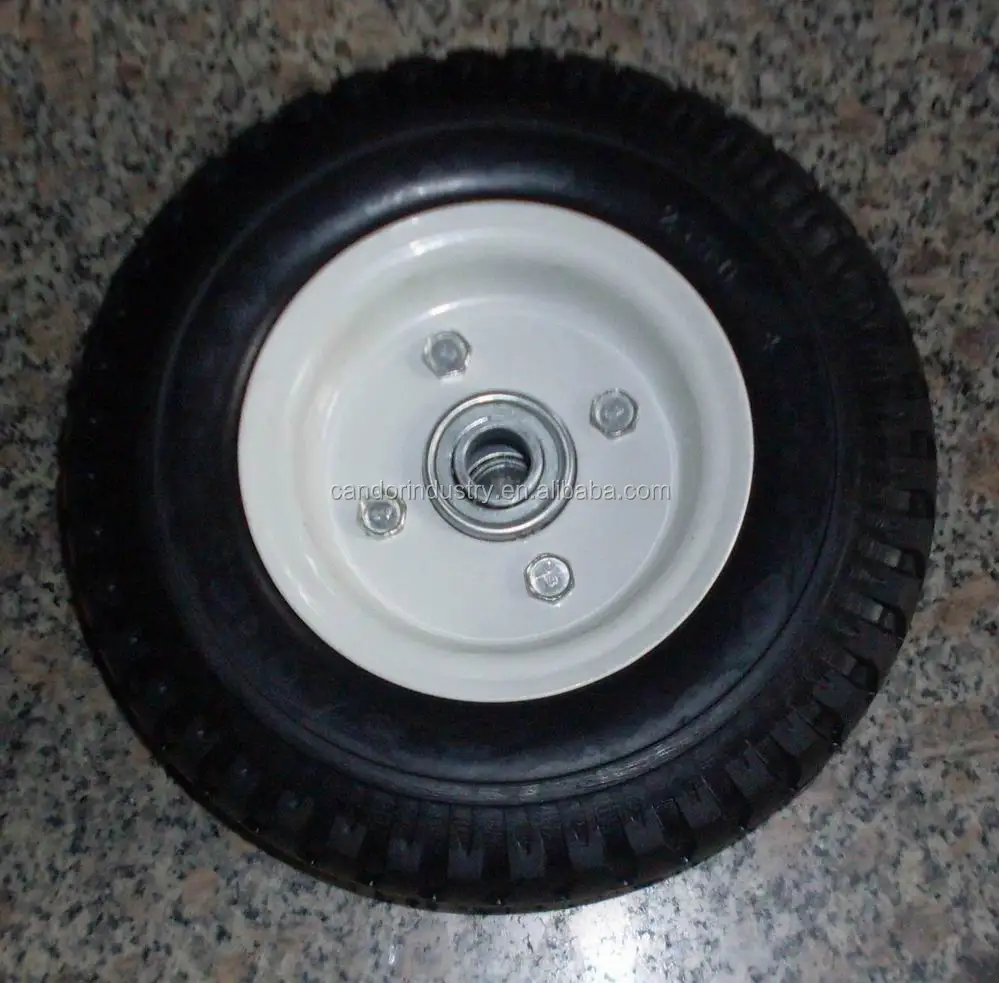 
high quality black color with metal rim PU foam wheels 