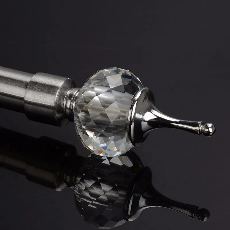 D0064 wholesale various kinds of decorative curtain rod sets with curtain end cover glass drapery finials for window