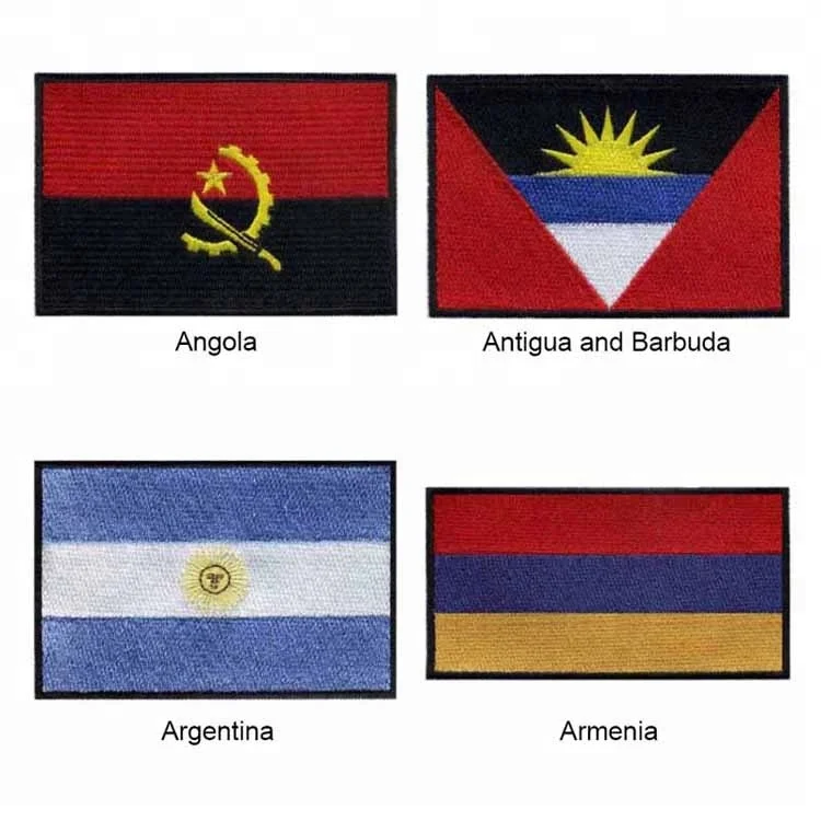 Supply 7.62 cm wide Afghanistan flag patch embroidered with heat cut border