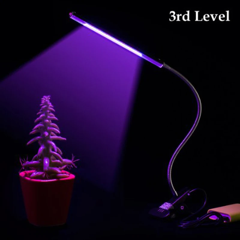 Grow Light LED Clip Lamp Red Light for Plants Indoor Plant Table Lamp