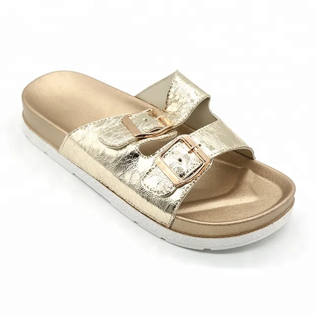 
Popular New Design Luxury Leather Ladies Slippers Glitter Women Slide Sandals PU Strap Slippers For Women 
