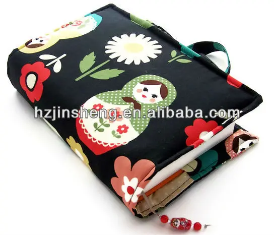 
Fancy Cute Printed Handled Cotton Book Cover for Girls 