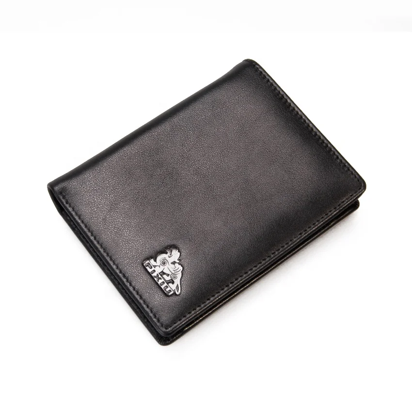 Slim Black Leather Wallets for Men Bifold RFID Blocking Thin Mens Coin Wallet