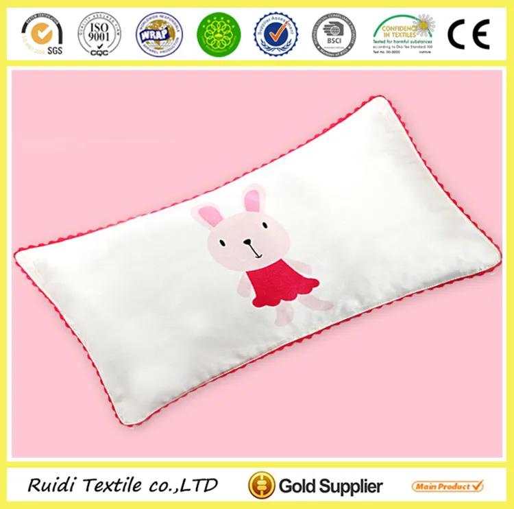 100% natural silk cartoon animal design printed toddler kids baby pillow case for bedding use