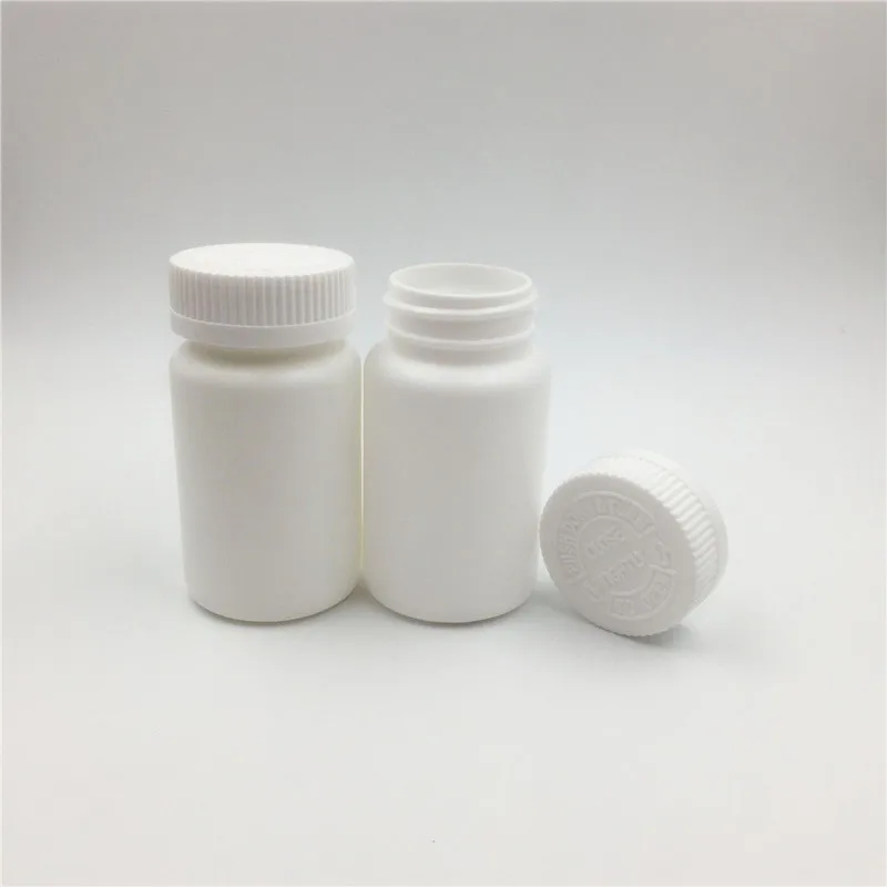100ml Plastic HDPE White pill bottle round child proof cap medicine HDPE bottles with crc cap