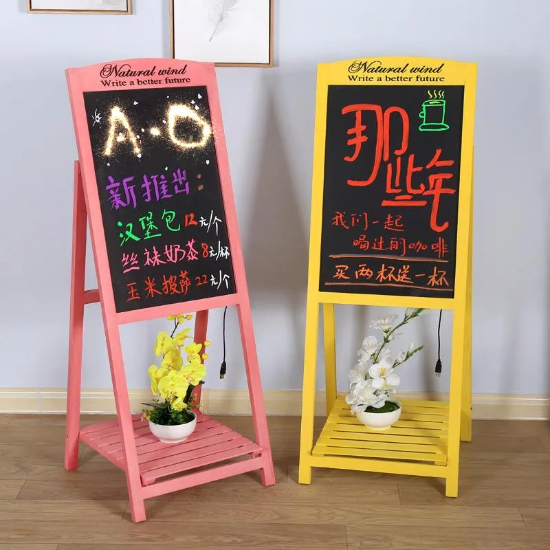 Foldable Wooden advertising blackboard with stand