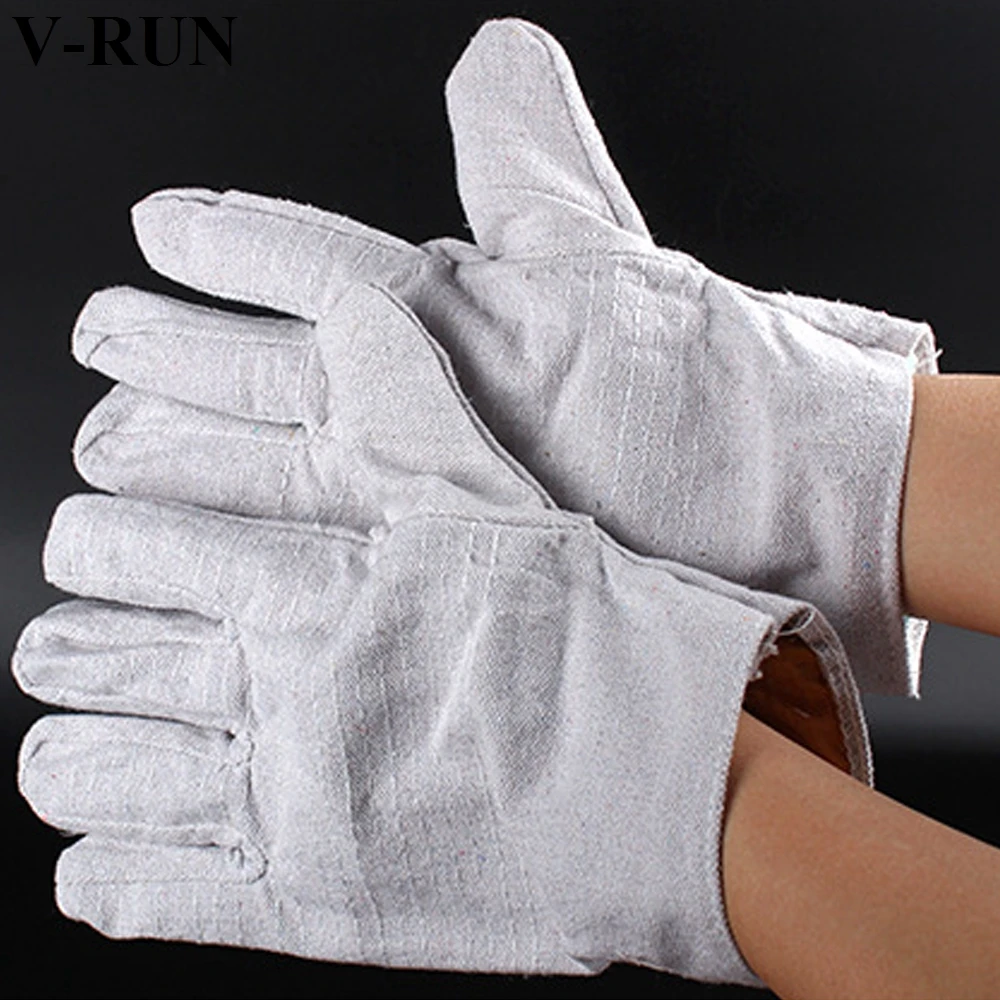 
Wholesale 24 lines double thickness full lined white armor electric working short canvas welding glove 