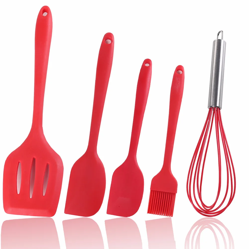 new household bundle 5 piece silicone kitchen utensils set for cooking