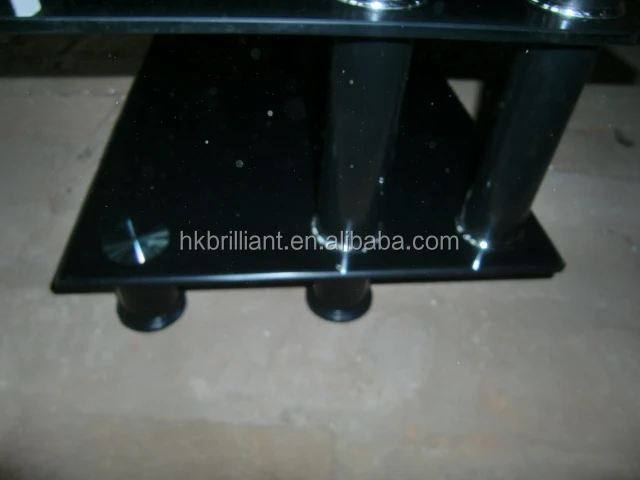 Современная телевизионная стойка из черного закаленного стекла с трехуровневым Стеклянным Столом и настенным креплением для телевизора 32 ~ 60 дюймов LED LCD TV