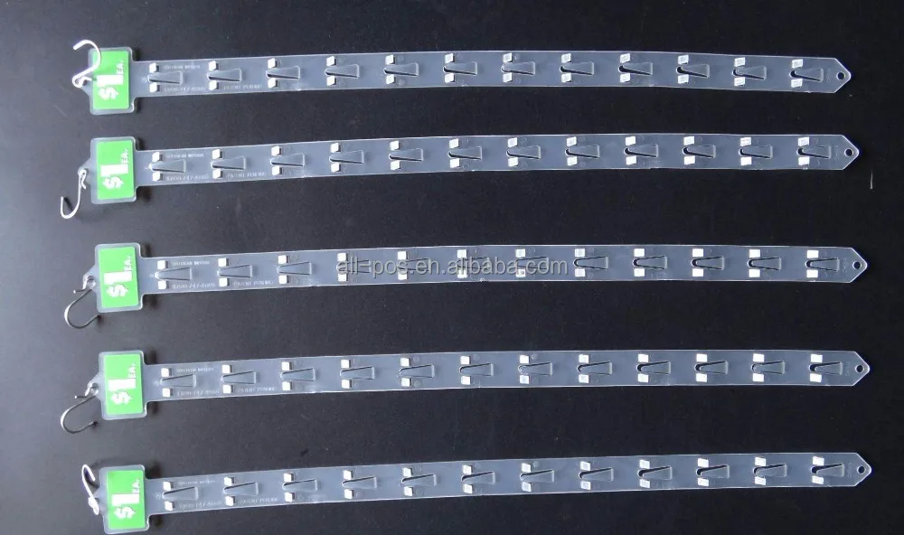 
plastic hanging clip strip for retail 
