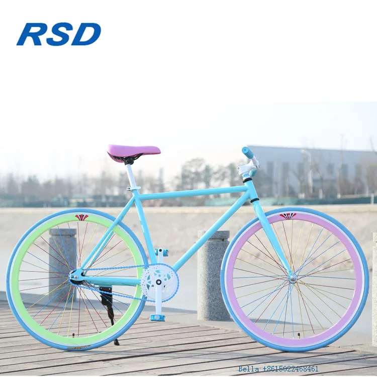 Wholesale factory Bicycle Alloy Frame Material Colourful Fixed Gear Bicycle/colorful road bike titanium fixed gear bike frame