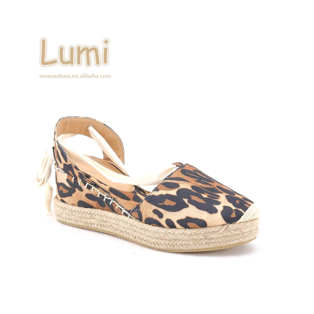 Custimised Brand Popular Jute sole shoes cheap espadrille wedge shoes