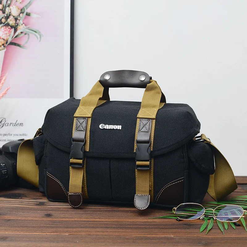 2019 professional manufacturing vintage canvas waterproof digital DSLR fashion video camera bag