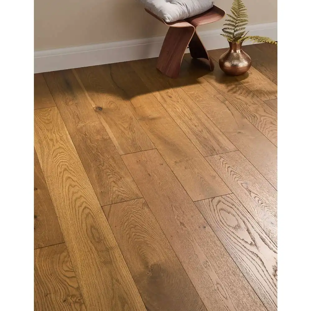 12mm Smoked Deep Wire Brushed Surface old color White Oak Wood Parquet Floor