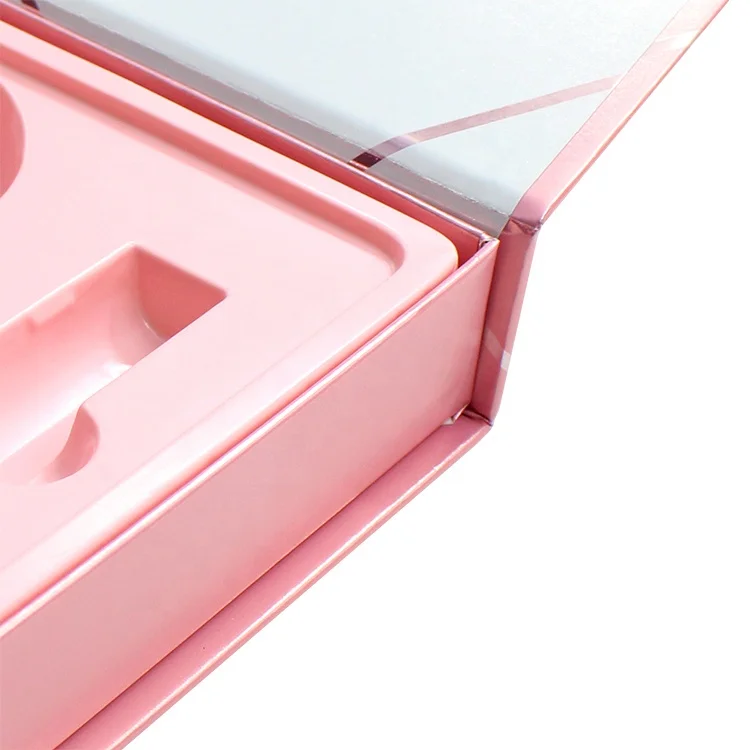 Made in China custom magnetic book shape boxes for cosmetic set packaging with plastic insert