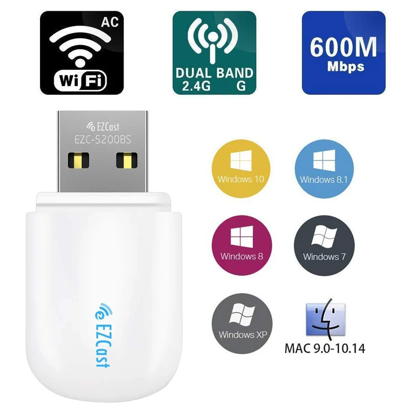 
New Arrival Wireless USB WiFi Adapter Bluetooths 4.2 5G/2.5G Dual Band Wireless Adapter for PC/Desktop/Laptop 