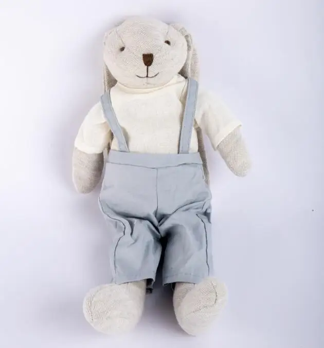 flax cloth skirt plush bunny rabbit toy Long ear Rabbit baby girl doll cuddly toy