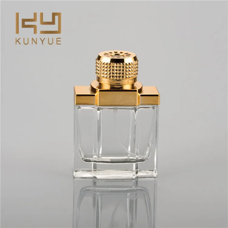 Factory Wholesale High Quality Design 100 ml Empty Spray Glass Perfume Bottle with Metal Cap