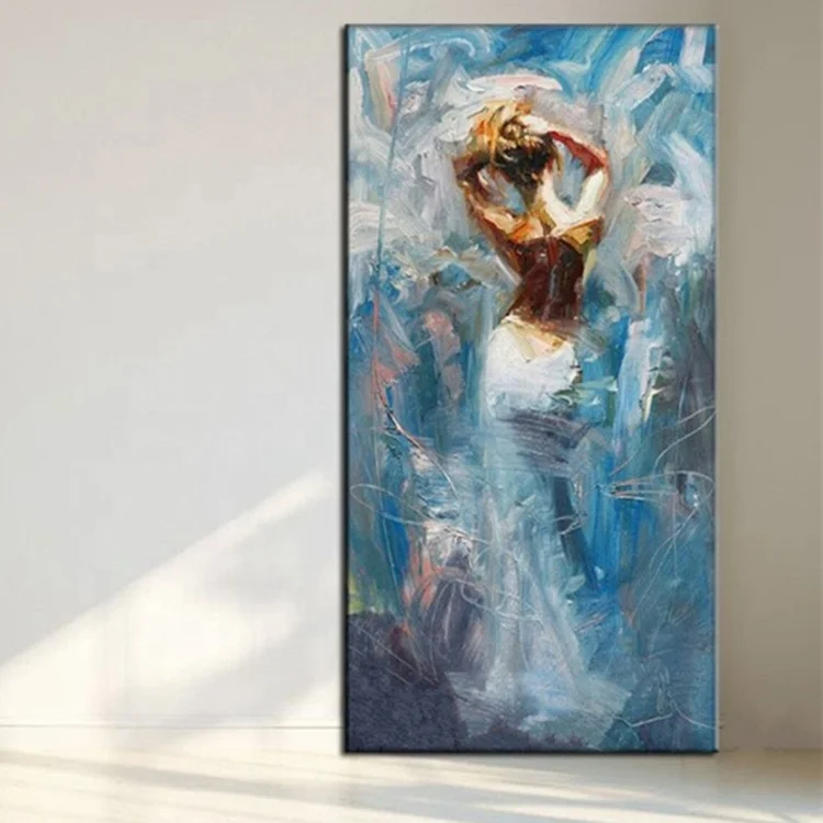 Картина маслом на холсте с изображением танцующей девушки
