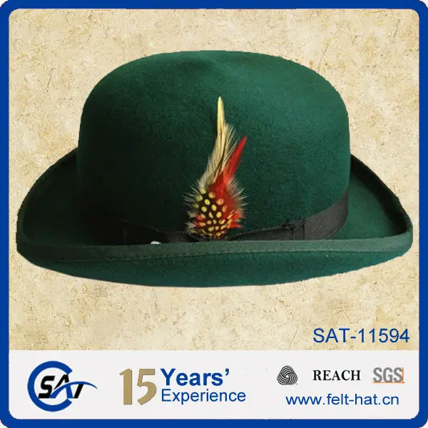 Мужская винтажная шляпа-котелок из 100% шерсти