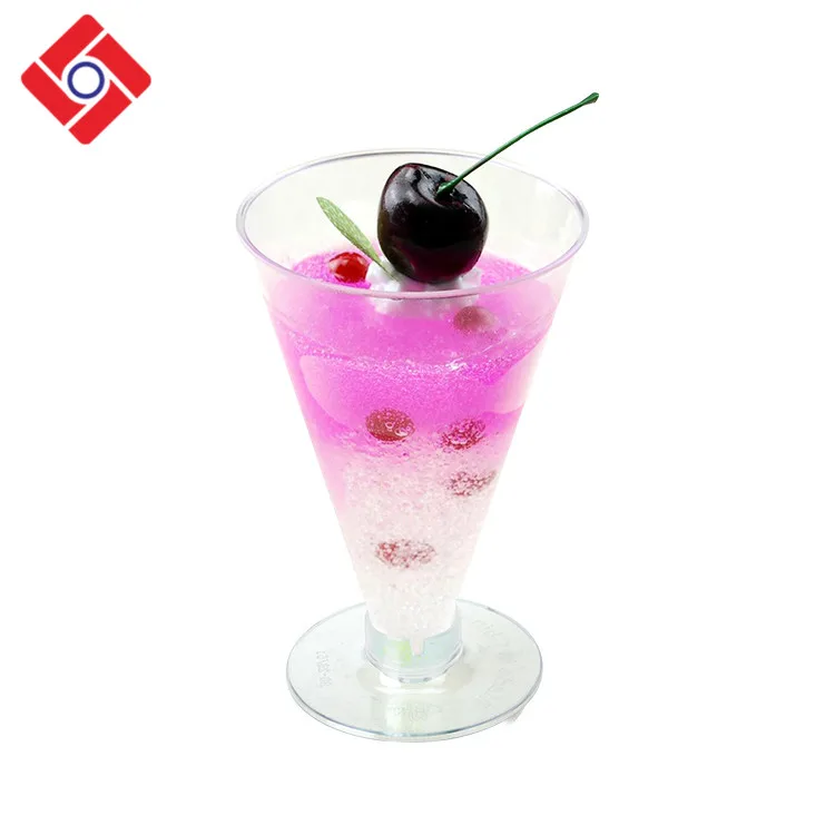 100Ml Transparent Frozen Dessert Spoon And Plastic Cup With Lid,Disposable Goblet Cup