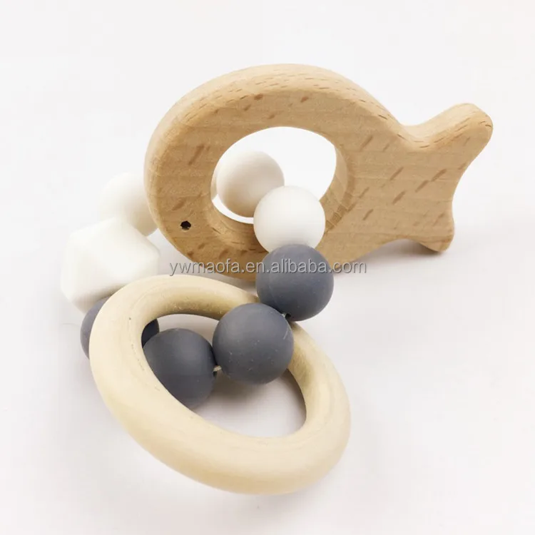 Wholesales Silicone Beads Nursing Bracelet Baby Chewing Teething Toys Infant Rattle Toy