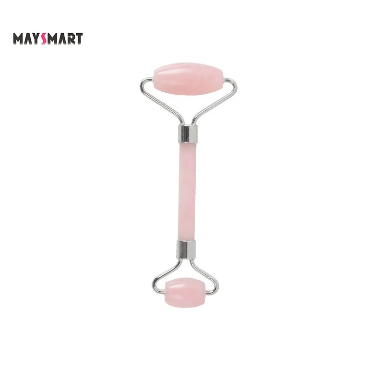 Beauty Tool Face Massager Quartz Rose Gold Wholesale Mini Double Jade Roller Facial Roller