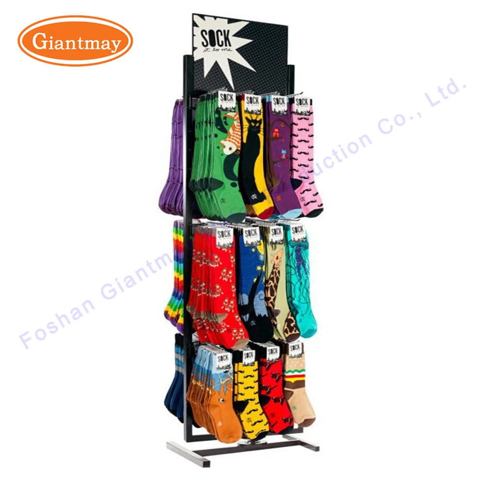 Custom Double Sides Hooks Hanging Countertop Socks Display Stand For Retail