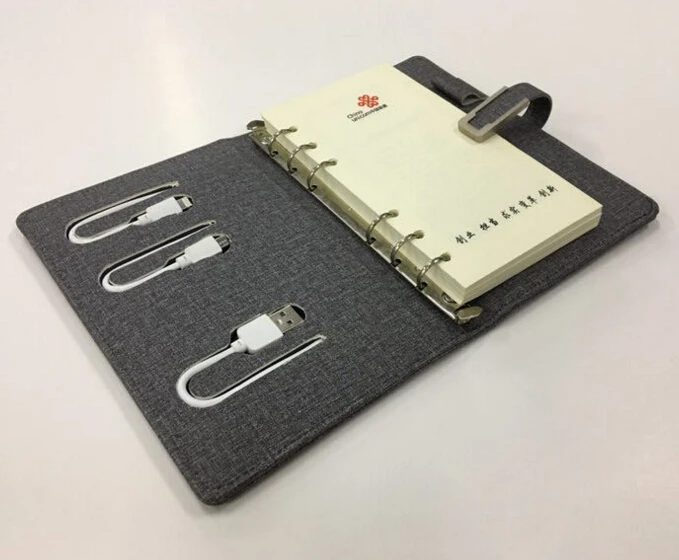 
diary power bank A6 6000mAh notebook power bank note book charger compatible ios & Android 