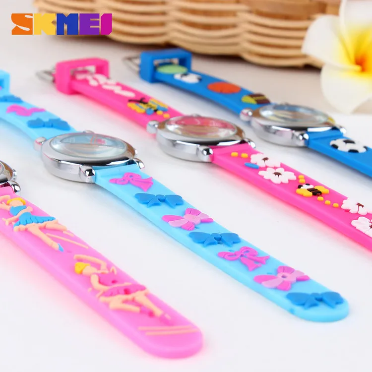 SKMEI Trendy Kids Gifts With Silicone Strap 3D Pattern Box Timepieces Watch for Kids In Alibaba